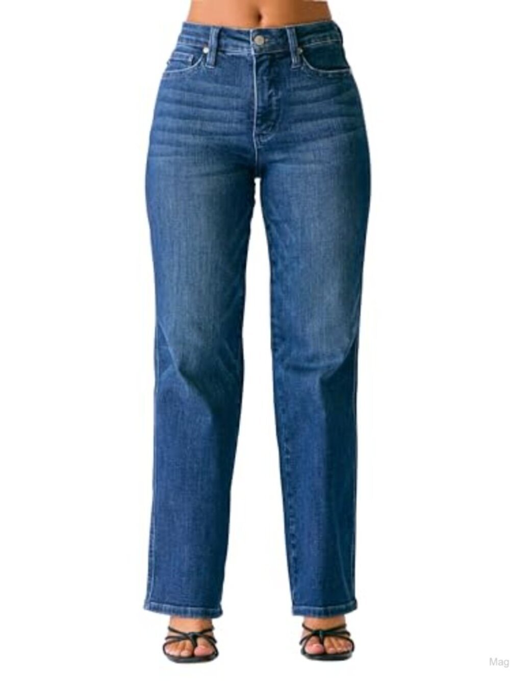 Judy Blue Womens Jeans - Mid Rise Petite Straight Tummy Control Classic